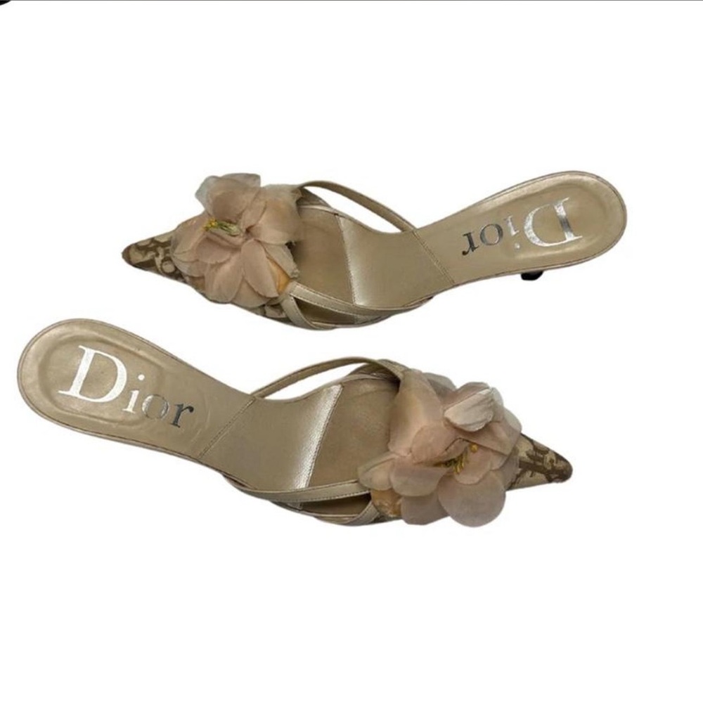 Dior Beige Floral Heels